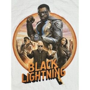Men's Next Level Apparel Black Lightning Tee Shirt Sz Large DC Comics